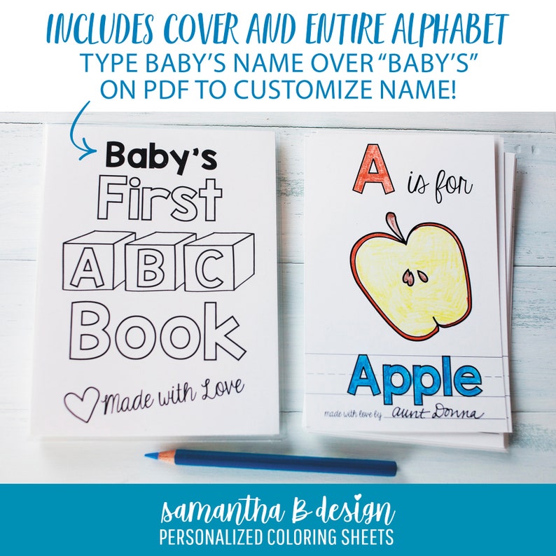 ABC Book for a Baby Shower activity.