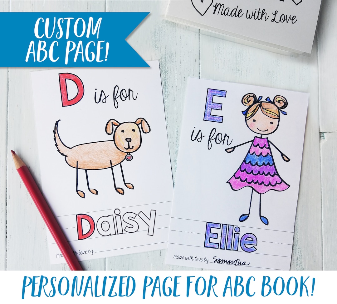 Personalized ABC Coloring Sheet Add-on for Baby's First ABC Book - Etsy