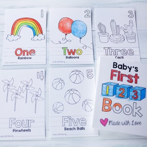 Baby's First Numbers Coloring Book / Baby Shower Game and Activity ...