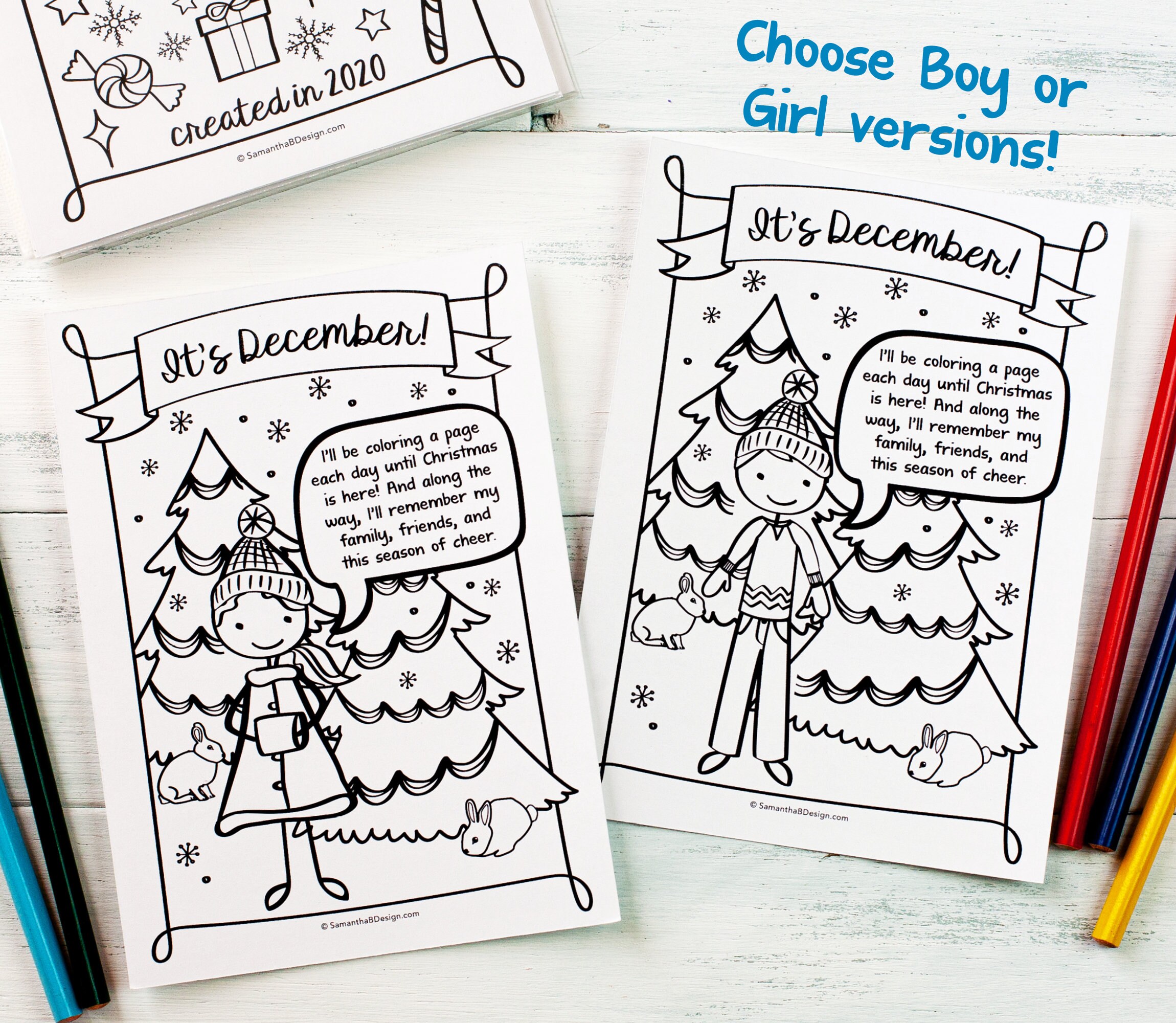 Christmas Coloring Countdown and Keepsake Advent Calendar Etsy Christmas Coloring Countdown and Keepsake Advent Calendar Etsy