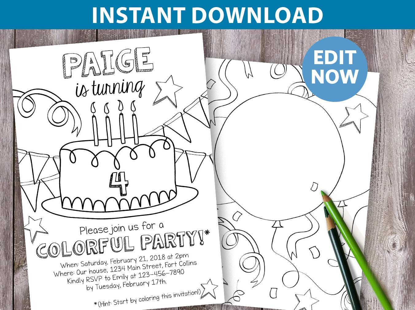 Coloring Birthday Party / Crayola Party / Art Theme Birthday / | Etsy