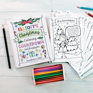 Personalized Christmas Countdown Coloring Book: Kids Advent Calendar (PDF)