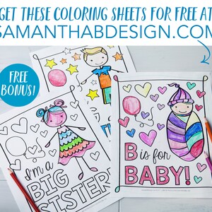 Baby's First Colors and Shapes Coloring Book / Personalized Baby Shower Activity / PRINTED 4x6 image 10