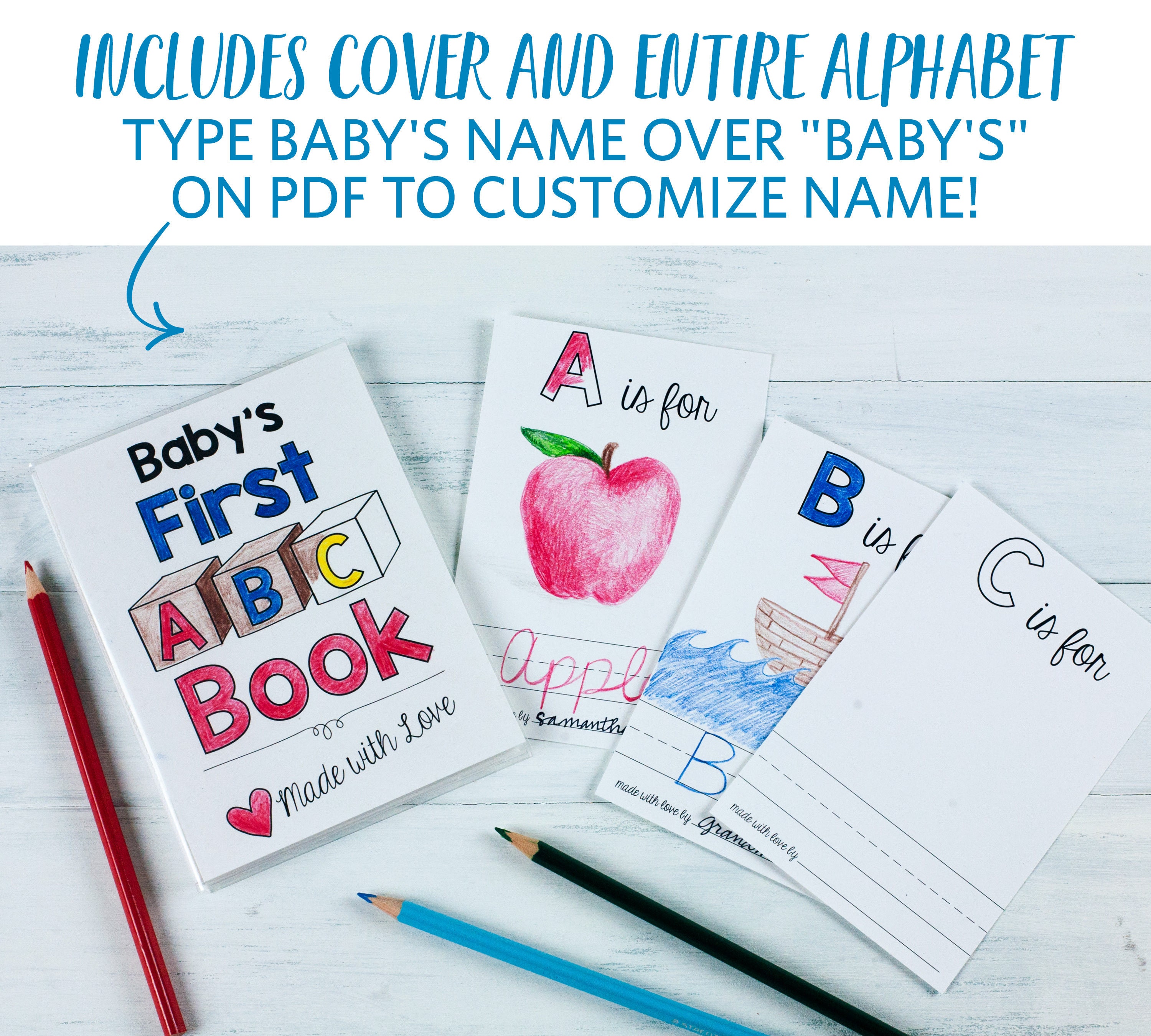 ABC Book Template DIY / Baby Shower Activity / Alphabet Color Etsy ABC Book Template DIY / Baby Shower Activity / Alphabet Color Etsy