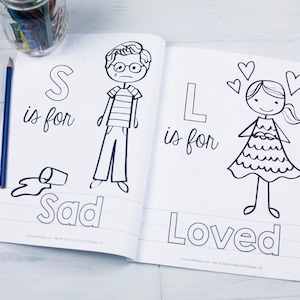 Feelings and Emotions Coloring Book / Personalized Feelings and Emotions Cards / PDF Download image 6