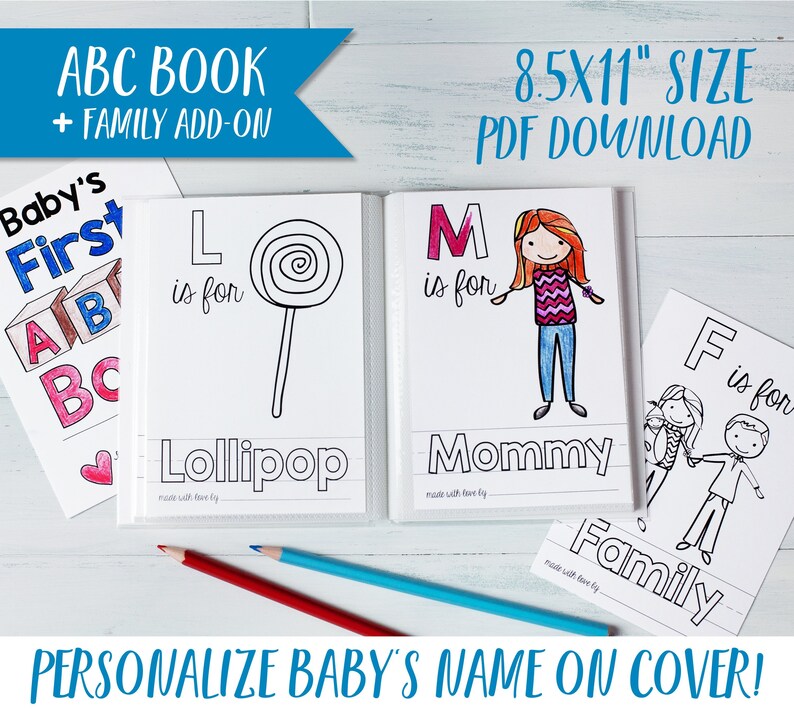 Download Abc Coloring Book Plus Family Pack For A Baby Shower Activity Pdf Download Party Supplies Paper Party Supplies Kromasol Com