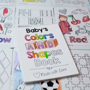 Baby's First Colors and Shapes Coloring Book / Personalized Baby Shower Activity / PRINTED 4x6 image 5