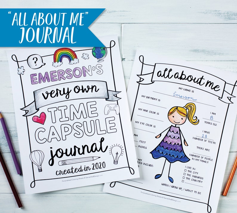 Personalized Kid's All About Me Time Capsule Journal / Etsy