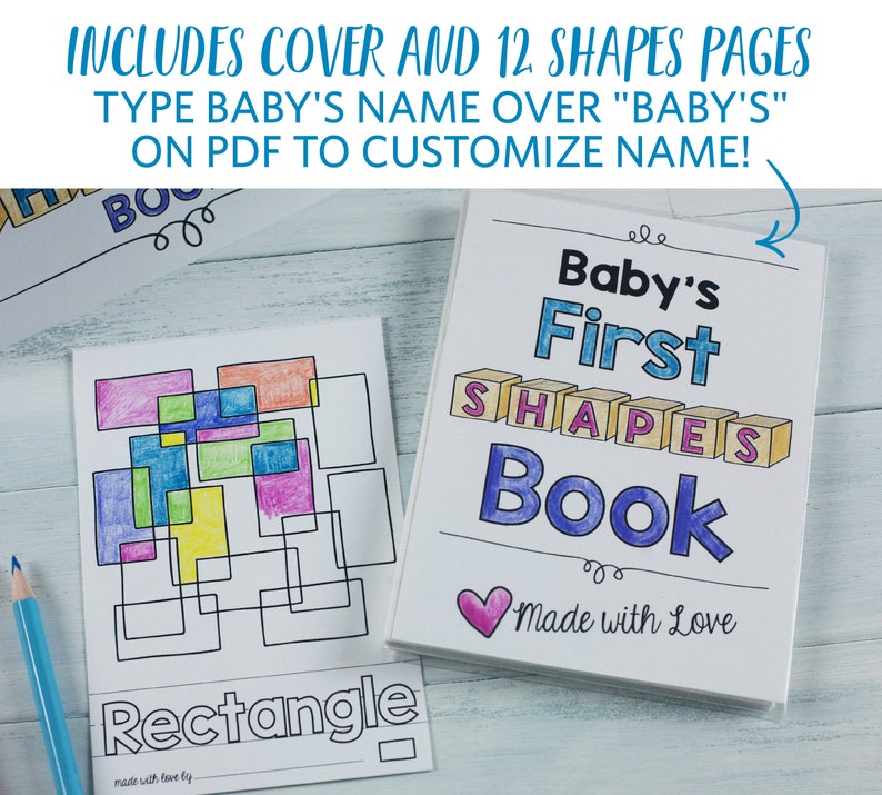 Download Baby S First Shapes Coloring Book Baby Shower Activity Pdf Download 8 5x11 Party Supplies Party Favors Games Leadcampus Org