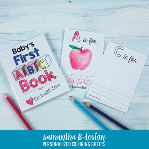 Personalized ABC Book Blank Version / Baby Shower Activity / PRINTED 4x6 image 2