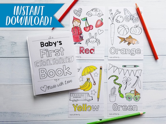 Download Colors Coloring Book Pdf Download Coloring Sheets Diy Etsy