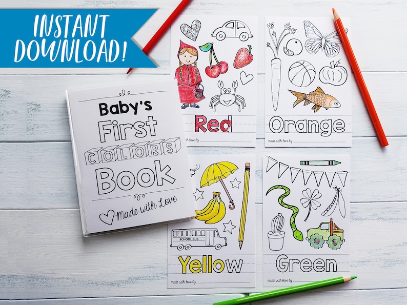 Download Colors Coloring Book Pdf Download Coloring Sheets Diy Etsy