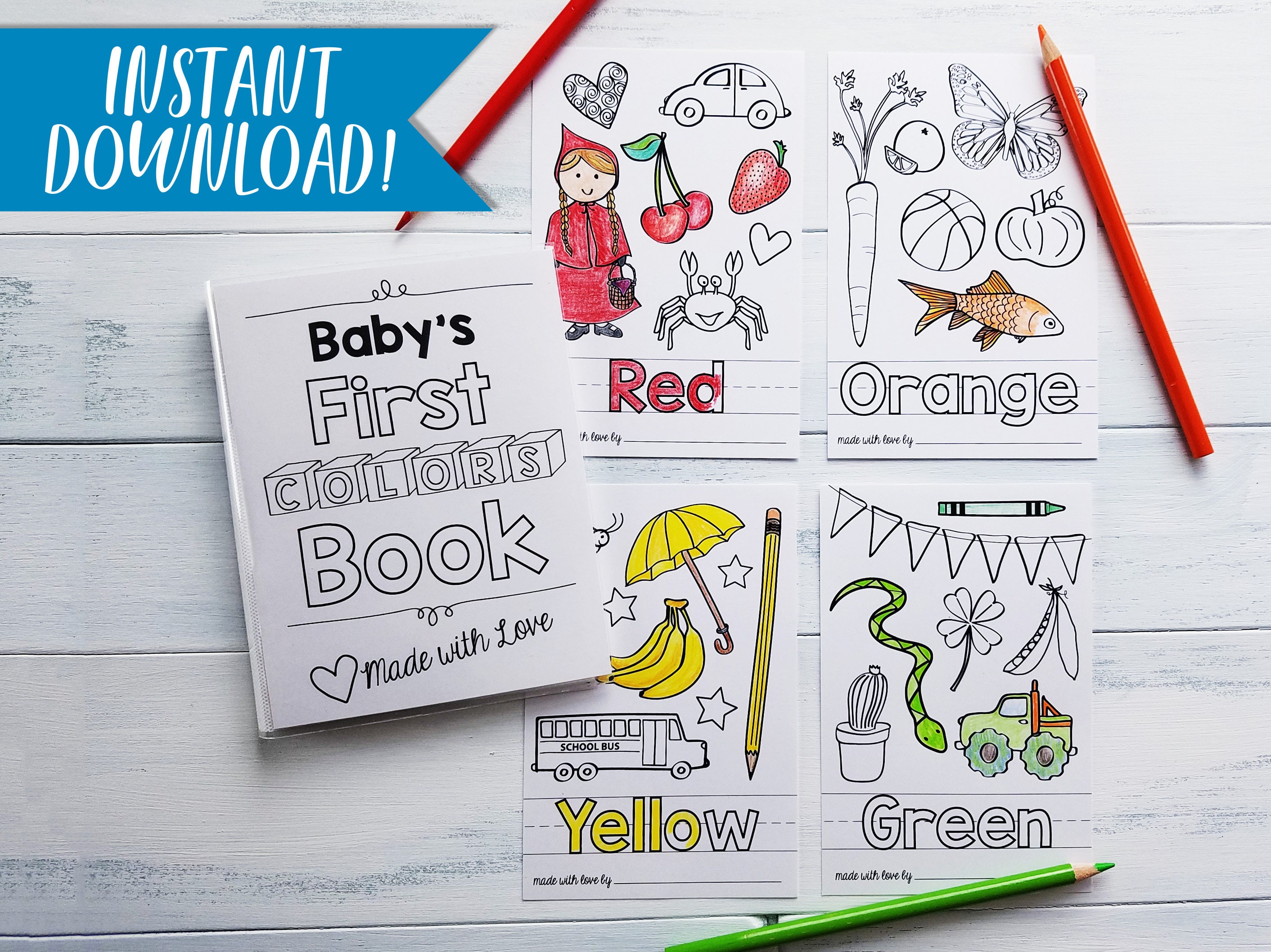 Download Colors Coloring Book Pdf Download Coloring Sheets Diy Etsy