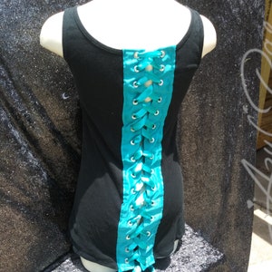 Black Lace Up Tank Top
