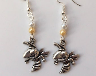 Georgia Tech Yellow Jackets Game Day Silver Charm Earrings