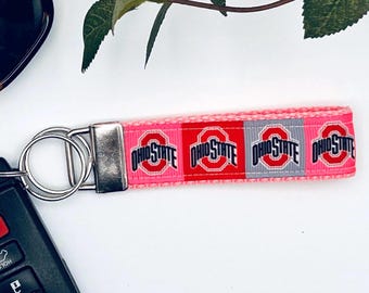 Ohio State Key Chain Wristlet Key Fob - Pink