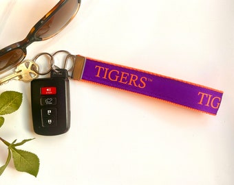 Clemson Tigers College Key Chain Wristlet Key Fob