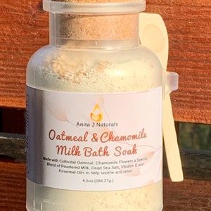 Milk Bath Oatmeal and Chamomile Milk Bath Oatmeal skincare Milk soak Dry skincare Natural Skincare Spa Treatment Spa Bath image 5