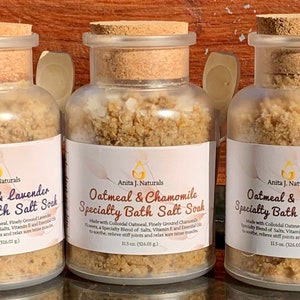 Oatmeal bath soak with Dead Sea salt - Oat Soak - Oatmeal Skincare - Oat Bath Salt - For Him - For Her - Natural Skincare - Oat bath salt