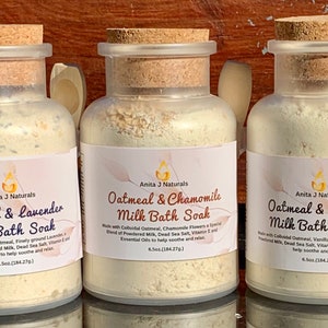 Milk Bath - Oatmeal and Chamomile Milk Bath - Oatmeal skincare - Milk soak - Dry skincare - Natural Skincare - Spa Treatment - Spa Bath