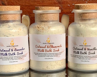Oatmeal Milk Bath Soak – Chamomile, Dead Sea Salt, Vegan Option