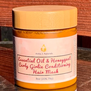 Curly Girlie Detangling Conditioning Hair Cream for Coarse Hair-Essential Oil Hair Cream - Honey Hair Creme- Coily Leave-in Hair cream