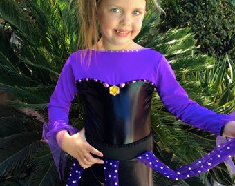 Ursula Costume Princess Witch Leggings Purple Top  for Girls Size 2T,3T,4,5,6,7,8,9,10Y