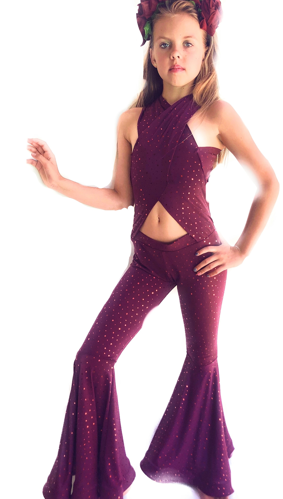 Selena Costume Purple Burgundy outfit Girls Size | Etsy
