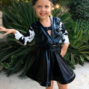 Selena Costume Cow print Cowgirl outfit Girl Size 2,3,4,5,6,7,8,10,12,14Y