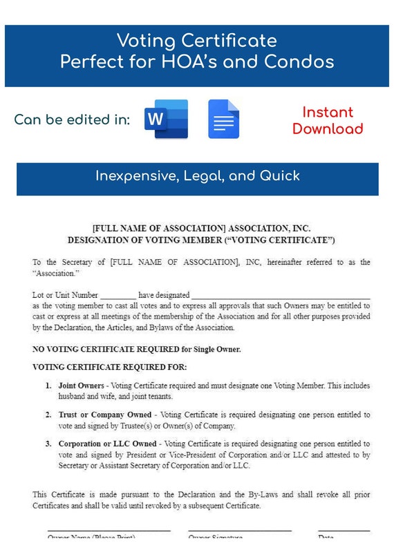 Condominium Association Forms Hoa Survey Template Go Digital