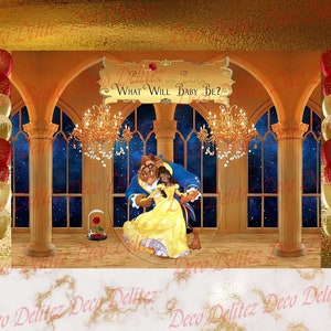 ENCHANTED Ballroom PRINCESS & PRINCE Backdrop • Custom Birthday, Anniversary or Gender Reveal Decor