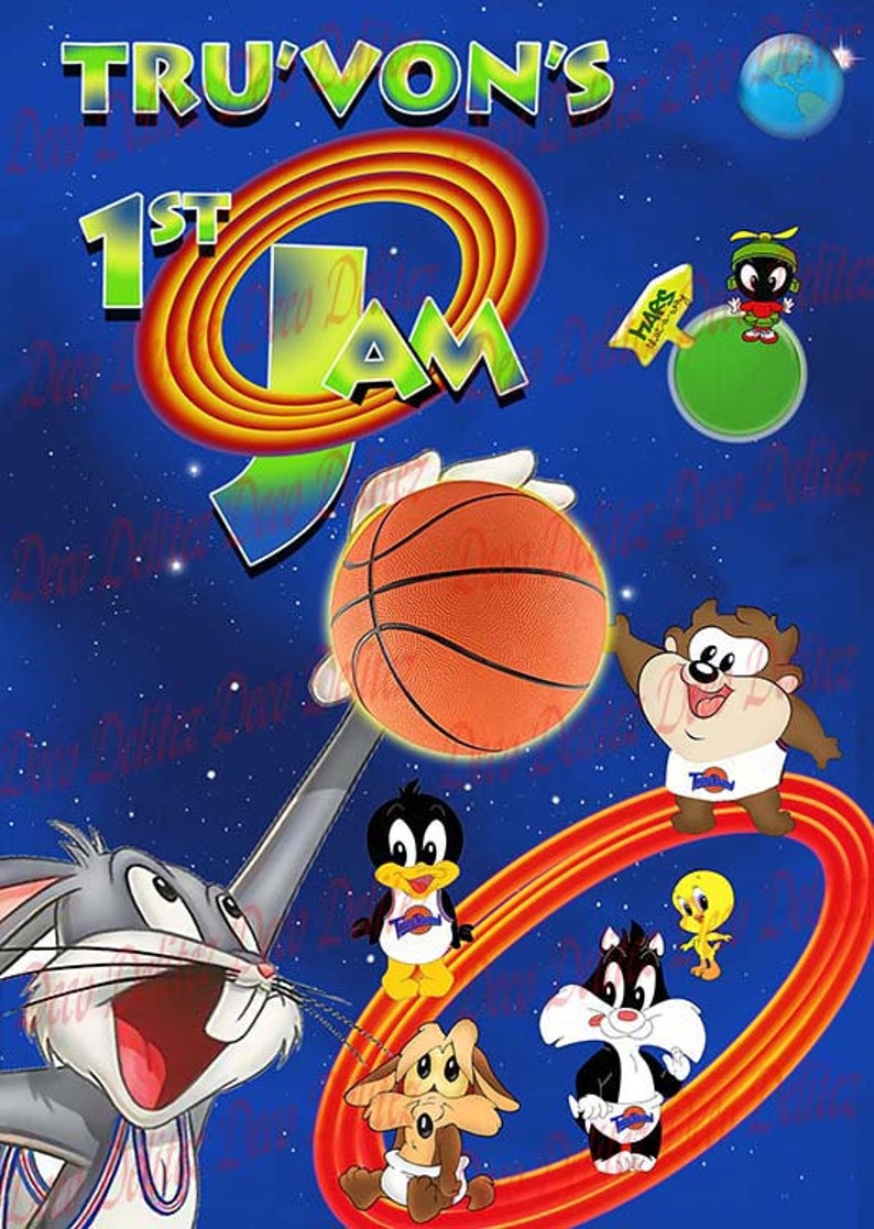 Outer BABY SPACE JAM Birthday Party Backdrop Cartoon | Etsy