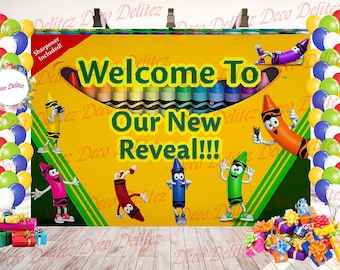 COLORFUL CRAYON CELEBRATION Custom Designed Backdrop; Party Backdrop; Crayons Baby Shower Backdrop; Children's Crayon Backdrop; Treat Table