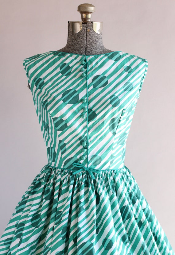 Vintage 1950s Dress / 50s Cotton Dress / Californ… - image 2