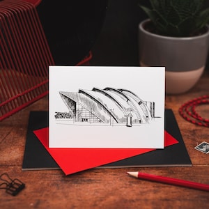 Clyde Auditorium Glasgow Card - Venue Card - Glasgow Greetings Card - Glasgow Buildings Card - Scottish Blank Card - The Armadillo