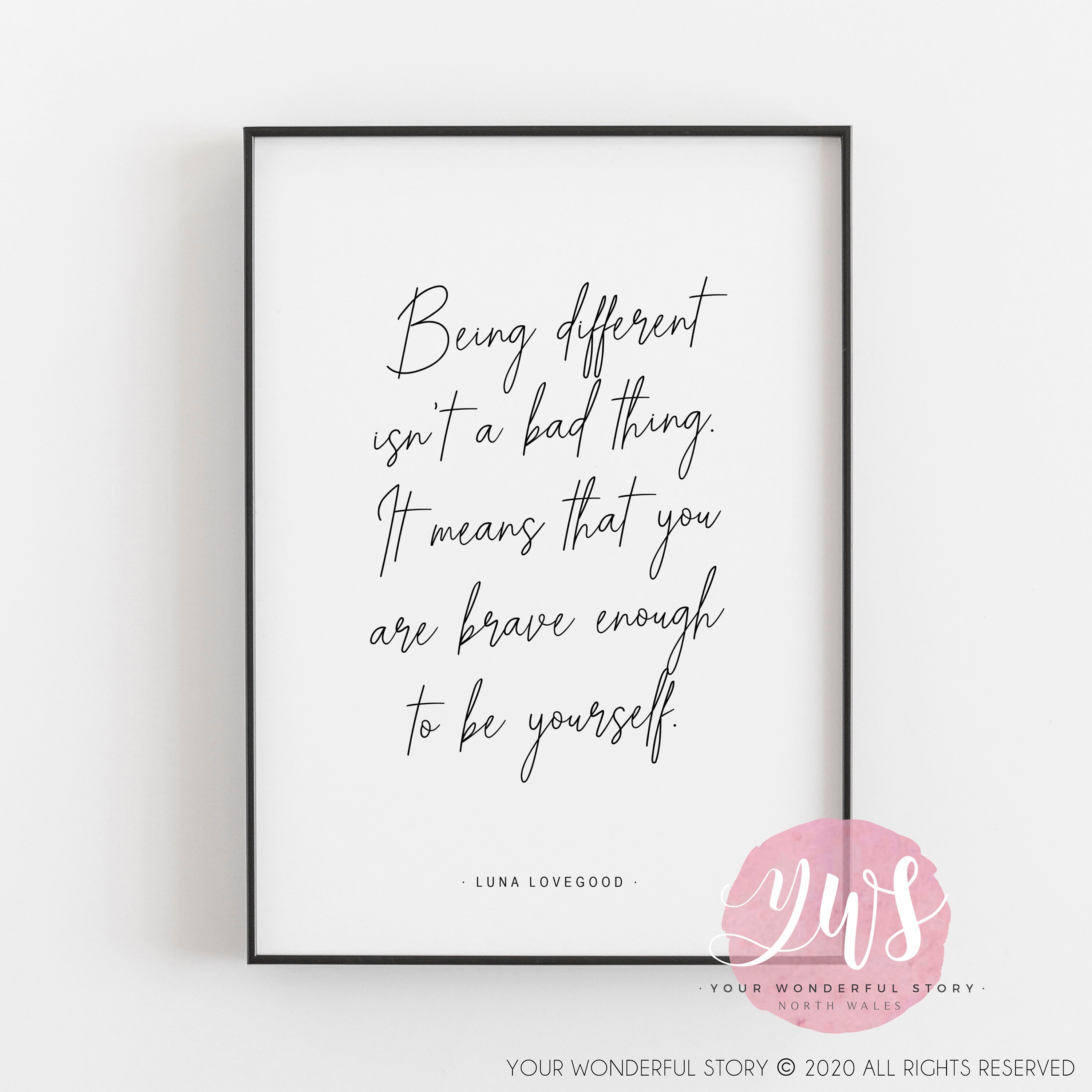 Luna Lovegood Anders sein ist keine schlechte Sache. Harry Etsy