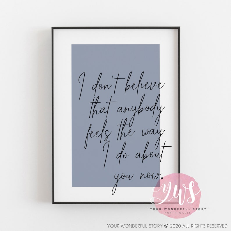 Wonderwall lyrics Oasis A4 print | Etsy