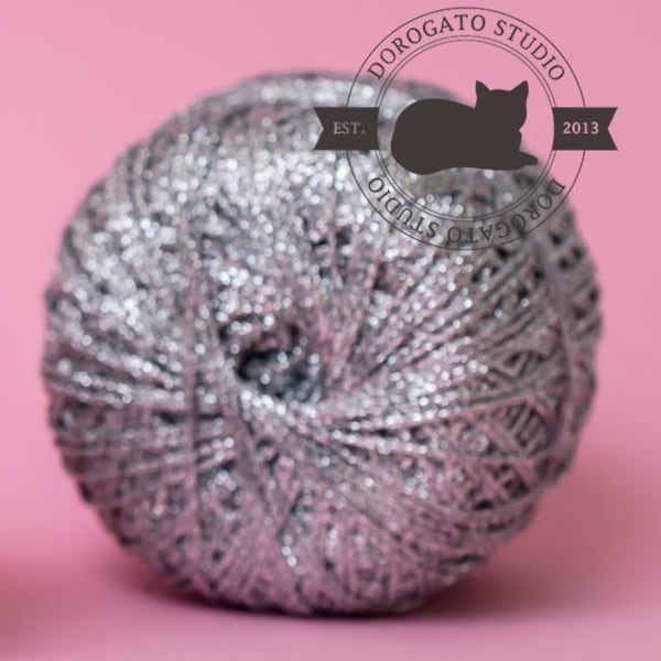 Silver sparkle yarn,  Metallic yarn, Lurex yarn, glitter yarn, shining yarn, sparkling yarn,silver yarn