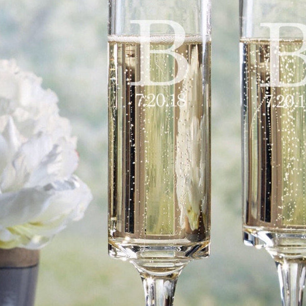 Modern Wedding Toasting Flutes 2 Champagne Flutes Wedding Glasses Bride Groom Wedding Flutes Free Personalization - Etsy
