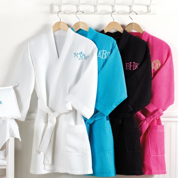 Waffle Weave Robe | Personalized Spa Robe | Bridesmaid Gift | Robes for Bridal Party | Personalized Gift | FREE Personalization