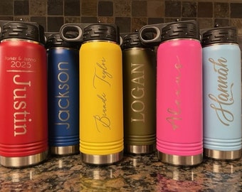 Personalized Water Bottle | Insulated Water Bottle | Engraved Water Bottle | Custom Water Bottle | Water Bottle | 4 sizes available