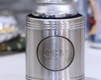 Beer Can Cooler | Personalized Can Cooler | Custom Can Cooler | Insulated Crome Can Cooler | Engraved Can Cooler | Free Personalization