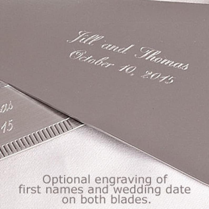 Westwood Serving Set with Free Initial on Handles | Wedding Cake Serving Set | Engraved Cake Knife and Server Set | Free Personalization