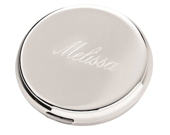 Round Compact | Personalized Gift | Compact Mirror | Gifts for Her | Bridesmaid Gift | Makeup Mirror | Purse Mirror FREE Personalization