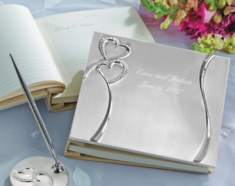 Dazzling Hearts Wedding Guest Book | Personalized Guest Book | Wedding Momento | Engraved Guest Book | Free Personalization