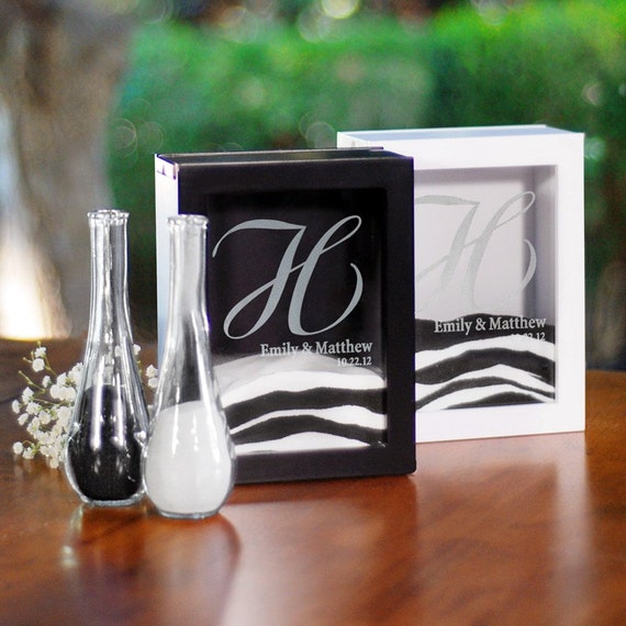 Unity Sand Ceremony Shadow Box Set Black Or White Image 0