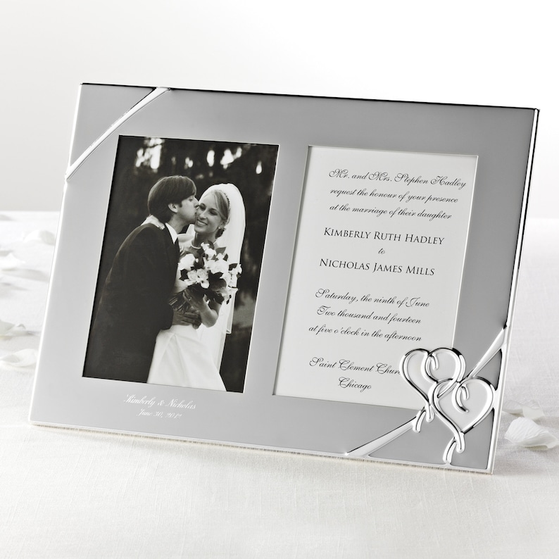 Lenox True Love Wedding Invitation Frame Personalized Photo Frame Wedding Frame Personalized Frame 5X7 Photo Frame Wedding Gift image 1