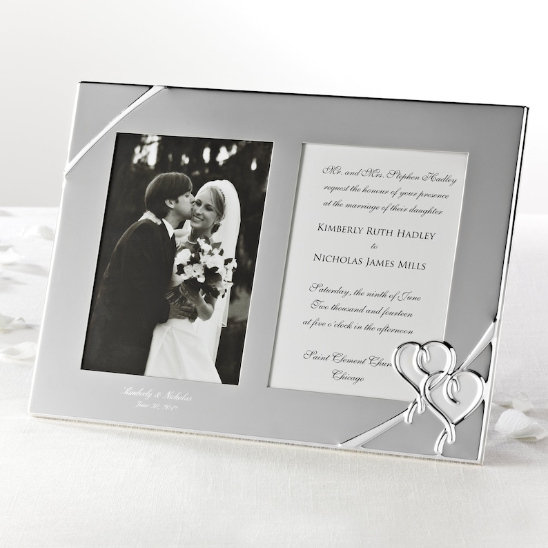Lenox True Love Wedding Invitation Frame Personalized Photo Image 0