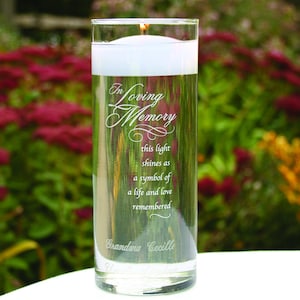 In Loving Memory Memorial Cylinder|Personalized Wedding Memorial Cylinder|Engraved Memorial Cylinder|Memorial Candle Vase|Tribute Engraved