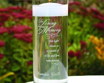 Personalized Memorial Cylinder: Engraved Candle Vase, In Loving Memory
